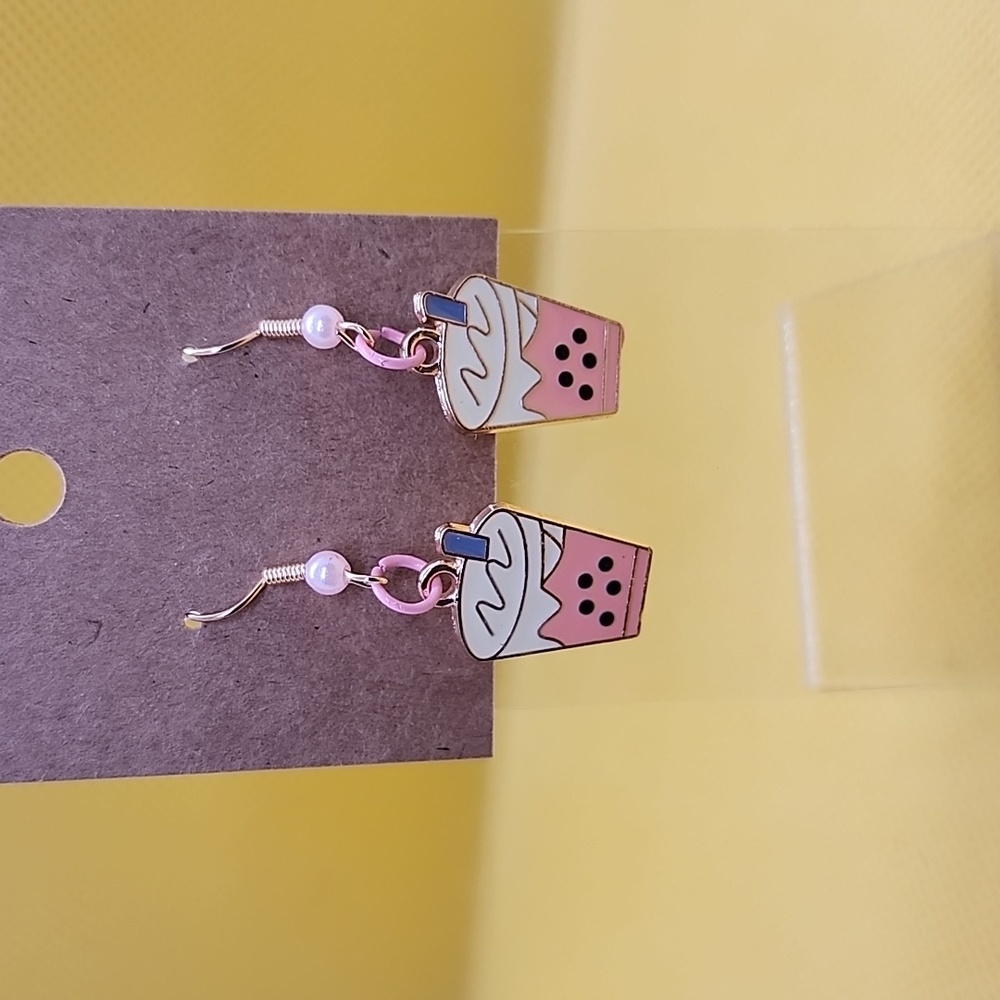 Bubble tea earrings